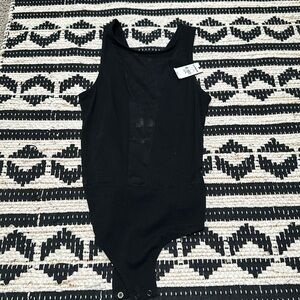 Nwt Black extra small express, bodysuit sheer middle